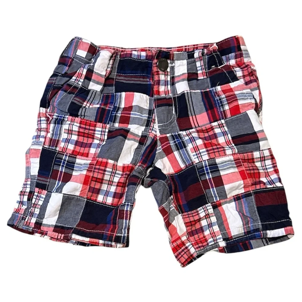 Gymboree Kids Plaid Shorts - Red, Blue, White